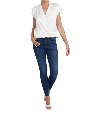 Love Token Joan Wrap Blouse In White