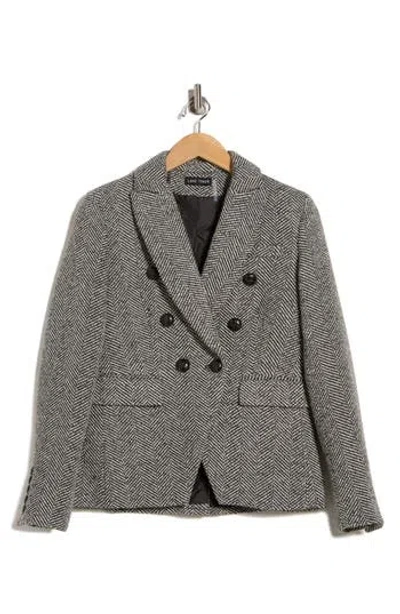 Love Token Johnny Double Breasted Blazer In Gray