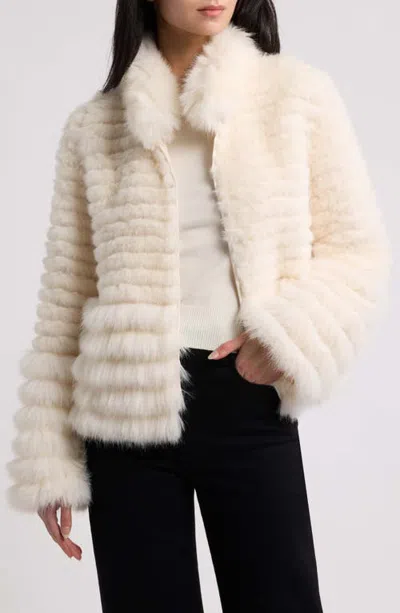 Love Token Joyce Reversible Faux Fur Jacket In White