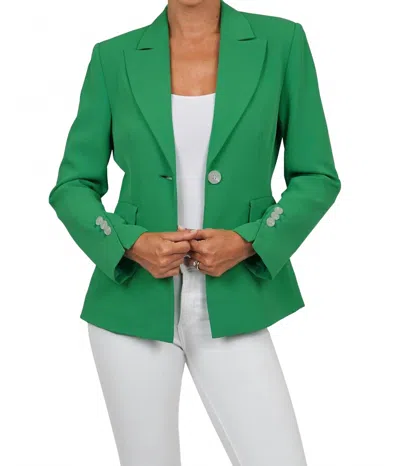 Love Token Kara Woven Blazer In Green