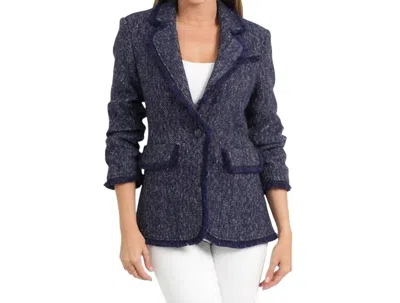 Love Token Keith Blazer In Navy In Red