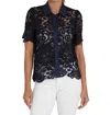 Love Token Lacie Collared Top In Blue In Blue