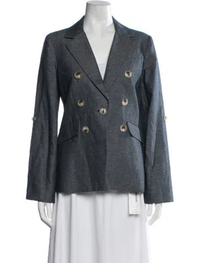 Pre-owned Love Token Linen Blazer In Blue