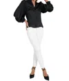 Love Token Lizzie Pleated Sleeve Blouse In Black In Black