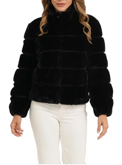 Love Token Lizzo Faux Fur Zip Jacket In Black