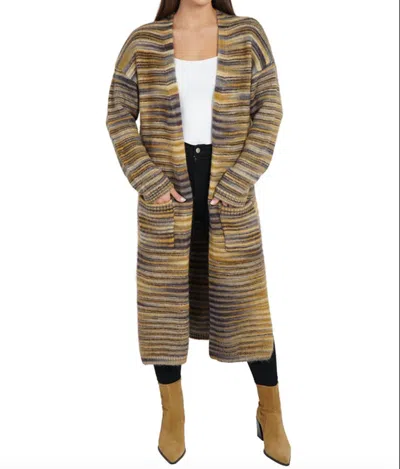 Love Token Long Pam Multi Sweater In Camel In Brown