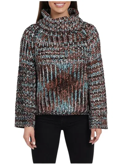 Love Token Mimi Chunky Turtleneck Sweater In Brown Multi