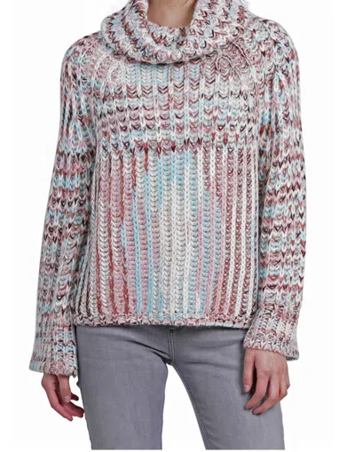Love Token Mimi Chunky Turtleneck Sweater In Pink Multi