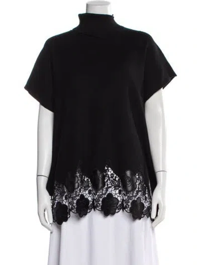 Pre-owned Love Token Mock Neck Sweater In Black