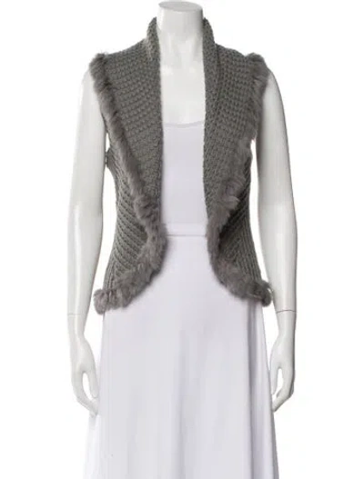 Pre-owned Love Token Mock Neck Sweater In Gray