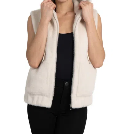 Love Token Molly Faux Fur Vest In Ivory In Multi