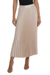 Love Token Nessa Pleated Silk Skirt In Beige In Neutral