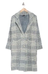 Love Token Notch Collar Printed Sweater In Blue