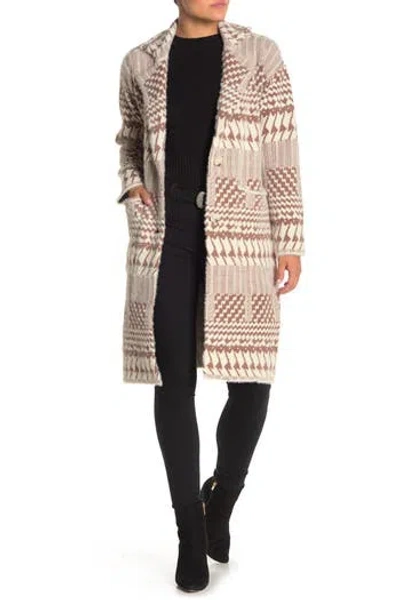 Love Token Notch Collar Printed Sweater In Neutral