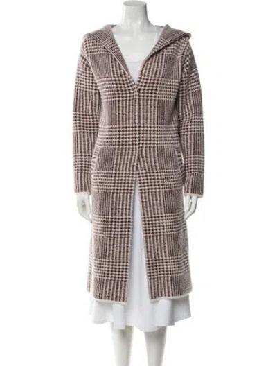 Pre-owned Love Token Nylon Plaid Print Coat In Multi