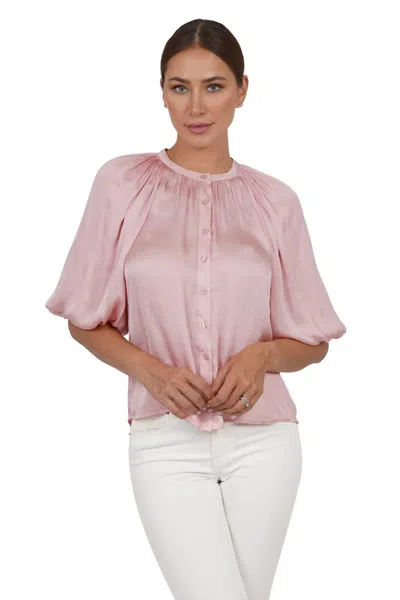 Love Token Odette Puff Sleeve Blouse In Pink