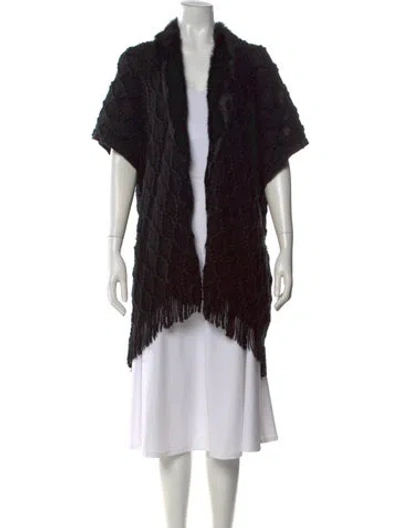 Pre-owned Love Token Open Front Sweater In Black