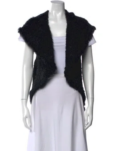 Pre-owned Love Token Open Front Sweater In Black