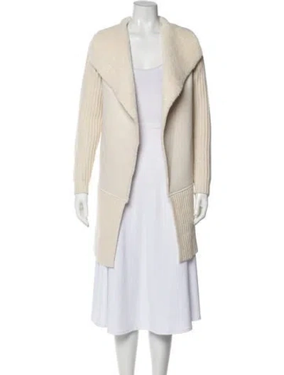 Pre-owned Love Token Open Front Sweater In Neutral