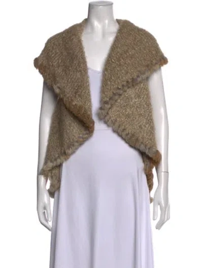 Pre-owned Love Token Open Front Sweater In Neutrals