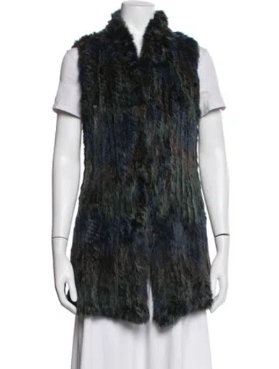 Pre-owned Love Token Patterned Vest In Green