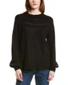 Love Token Pointelle Sweater In Black