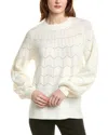 Love Token Pointelle Sweater In White
