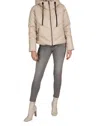 Love Token Puffer Jacket In Beige In Beige
