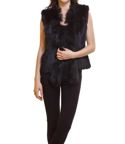 Love Token Raven Fur Vest In Black