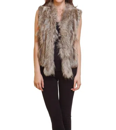 Love Token Raven Fur Vest In Natural In White