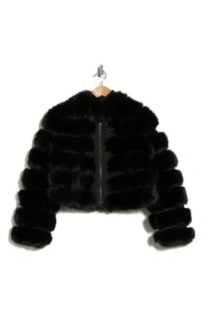 Love Token Rosalie Faux Fur Jacket In Black