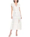 Love Token Tiered Midi Dress In White