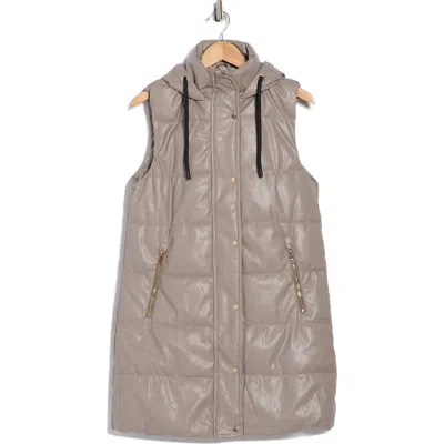 Love Token Sam Puffer Vest In Brown