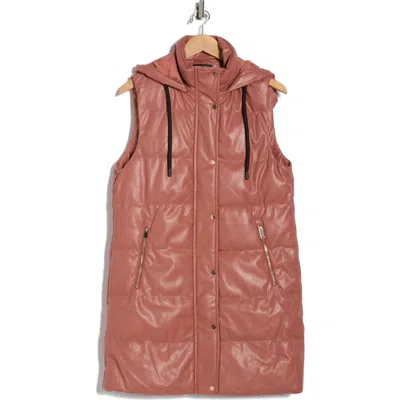 Love Token Sam Puffer Vest In Brown