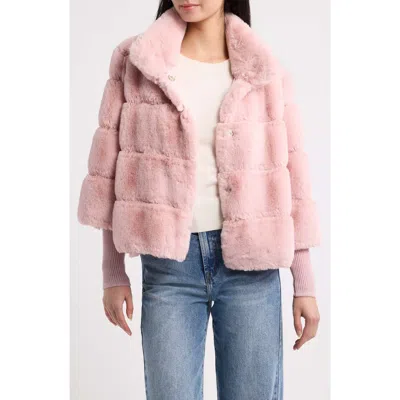 Love Token Samantha Faux Fur Jacket In Pink