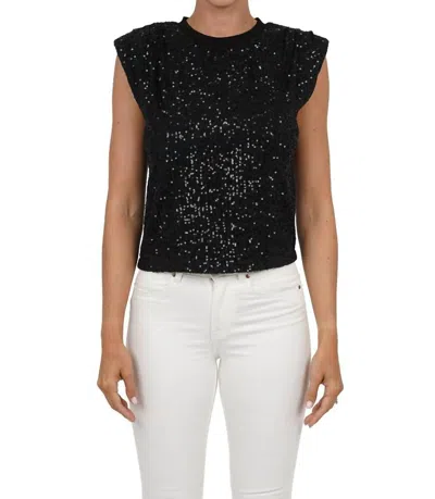 Love Token Scarlett Sequin Top In Black