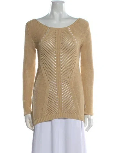 Pre-owned Love Token Scoop Neck Sweater In Neutral