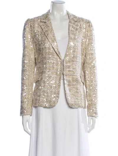 Pre-owned Love Token Sequin Blazer W/ Tags In Neutral