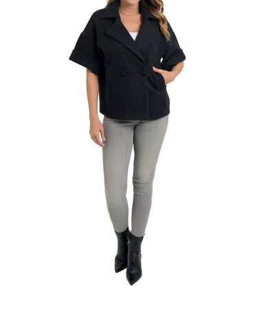 Love Token Short Sleeve Boxy Jacket In Black