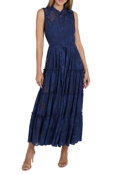 Love Token Sophie Tiered Maxi Dress In Navy In Blue