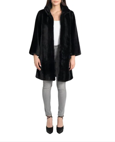 Love Token Steve Faux Fur Coat In Black