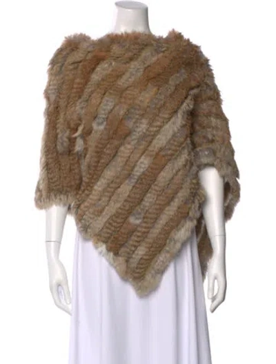 Pre-owned Love Token Striped Bateau Neckline Sweater In Brown