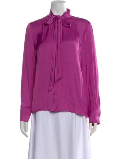 Pre-owned Love Token Tie Neck Long Sleeve Blouse W/ Tags In Pink