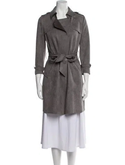 Pre-owned Love Token Trench Coat In Gray