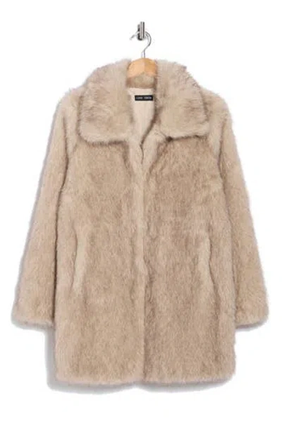 Love Token Victoria Faux Fur Coat In Brown