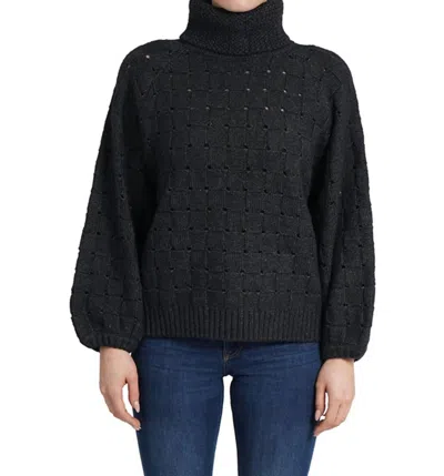 Love Token Winnie Sweater In Charcoal In Pink