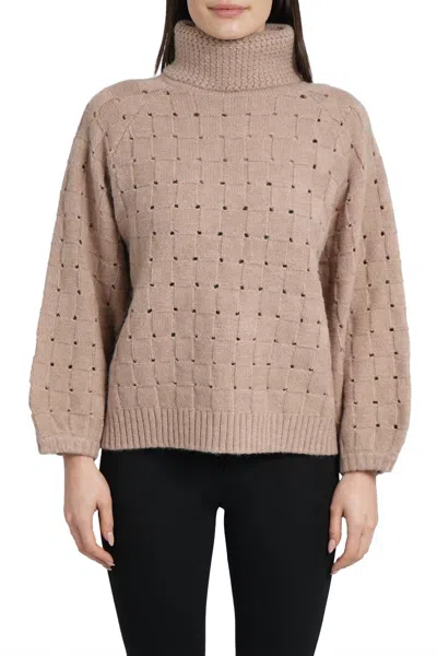 Love Token Winnie Turtleneck Sweater In Oatmeal In Brown