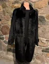 Love Token Women's Tracy Faux Fur Coat With Suede Lining In Black