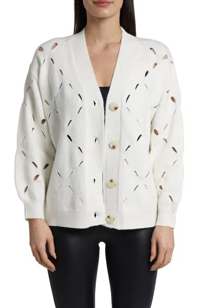 Love Token Wren V-neck Cardigan In Ivory In White
