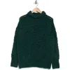 Love Token Ziggy Wavy Cable Knit Turtleneck Sweater In Green